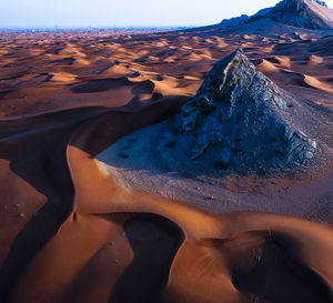 Aerial view of dramatic landscape