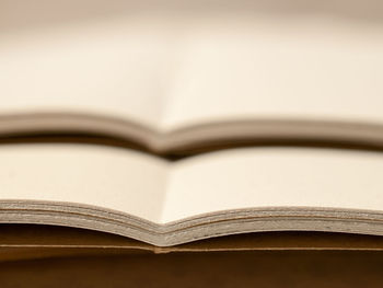 Close-up of open book on table