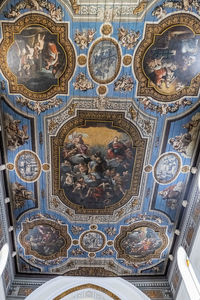 Low angle view of ornate ceiling of building