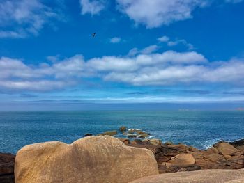 Seascape with rocks in brittany 