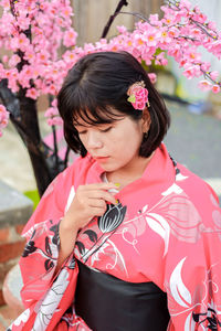 Young woman looking away