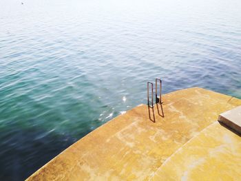 High angle view of a sea bridge