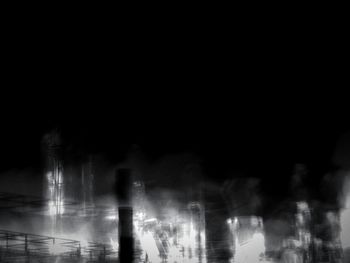 Defocused image of illuminated lights at night