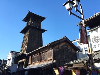 Low angle view of built structure against clear sky