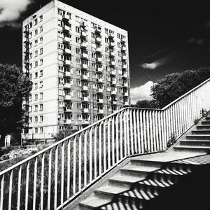 Low angle view of modern building against sky