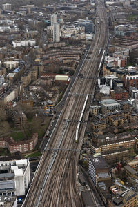 High angle view of cityscape