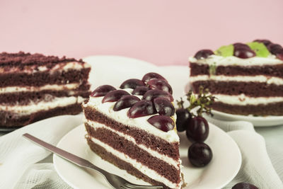 Close-up of cake in plate