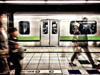 Train at railroad station