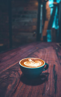 Coffee cup on table