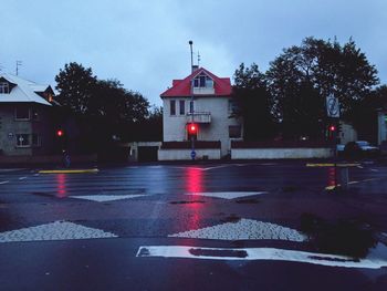 Road passing through city