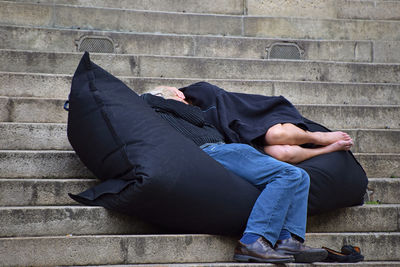 Man sleeping on floor