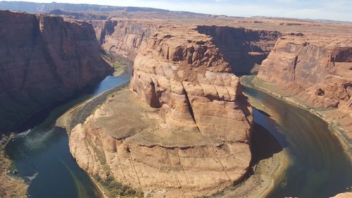 High angle view of rock formations