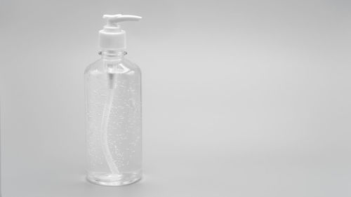 Close-up of water bottle against white background