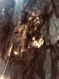 Low angle view of rock formation