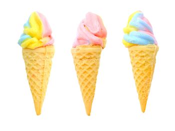 Close-up of ice cream against white background