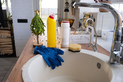 Close-up of washing hands