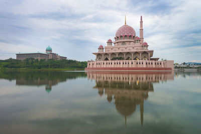 Reflection of buildings in water