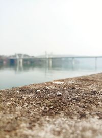 Close-up of sea against clear sky