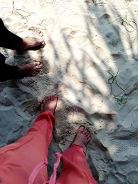 High angle view of people on beach