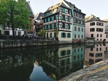 Reflection of buildings in water