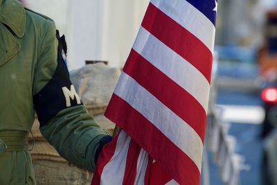 Close-up of flags against flag