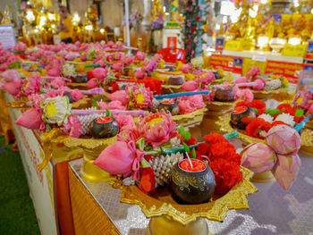 Multi colored roses in temple