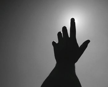 Silhouette of human hand