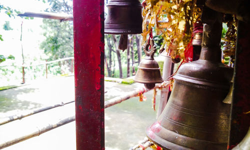 Close-up of metal pipe