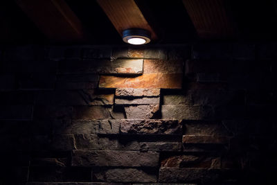 Low angle view of illuminated light bulb