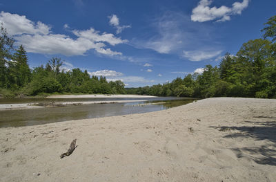 Scenic view of beach against sky