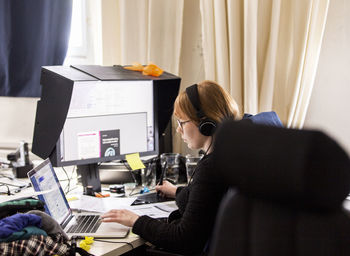 Woman working on computer