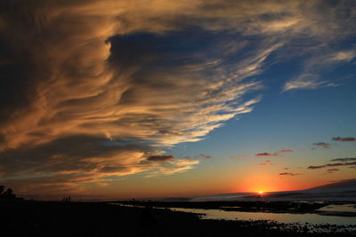 Scenic view of dramatic sky over sea