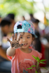 Portrait of a girl with butterfly