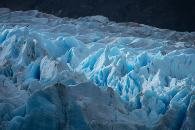 Aerial view of frozen river