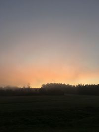 Scenic view of landscape at sunset