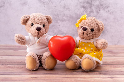 Close-up of toys on table