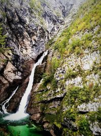 Scenic view of waterfall