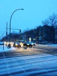 Cars on road in winter