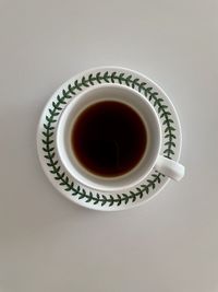 High angle view of coffee on table