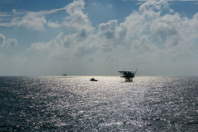 Seascape of oil production platform at offshore terengganu oil field