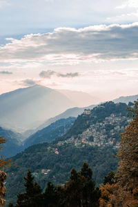 Scenic view of mountains against sky