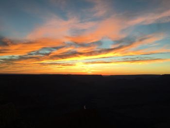 Silhouette of landscape at sunset