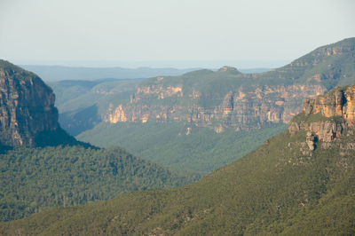 Scenic view of mountains against clear sky