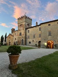 High angle view of buildings in water