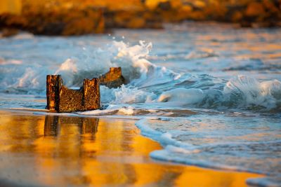 Surface level of water flowing in sea