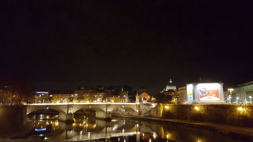 Bridge over river at night