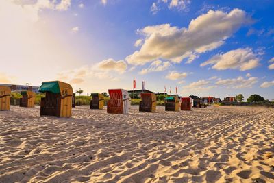 Panoramic view of beach against cloudy sky