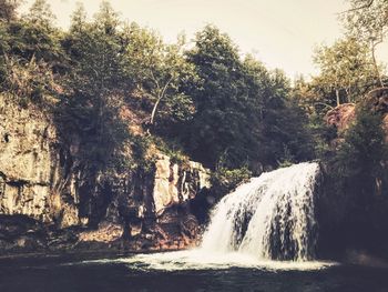 Scenic view of waterfall
