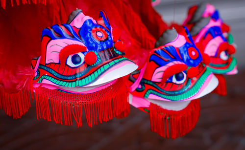 Close-up of multi colored chinese dragon