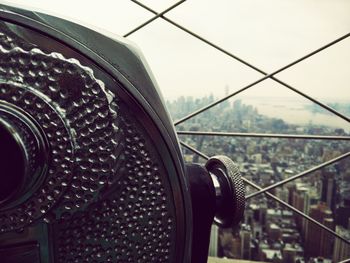 Close-up of cityscape against sky